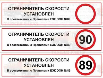 Наклейка Ограничитель скорости установлен
